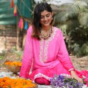 Ombre pink sharara set