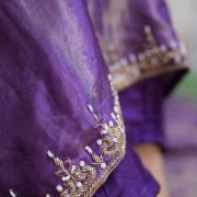 Tissue Silk suit in Purple