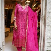 Silk Bandhani Kurta